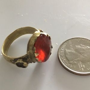 🌺SOLD 🌺Unique Orange Brass hammered? Ring